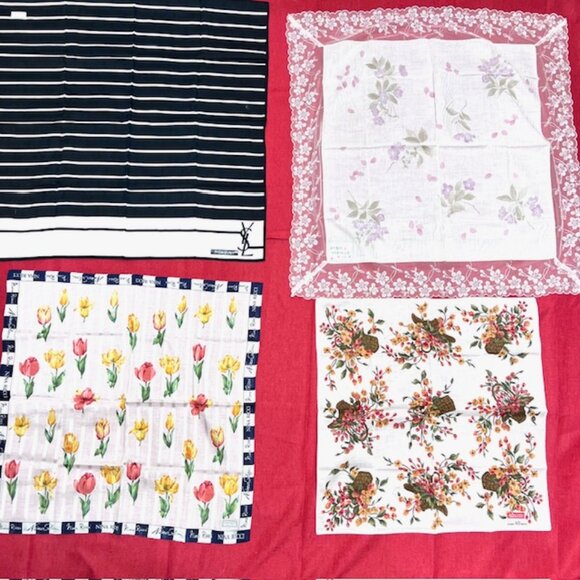 BUNDLE 4:  YSL--NINA RICCI-JP  -A.O. AtsukiScarf/Handker Cotton/Silk 25" 19"(88 - Picture 11 of 16